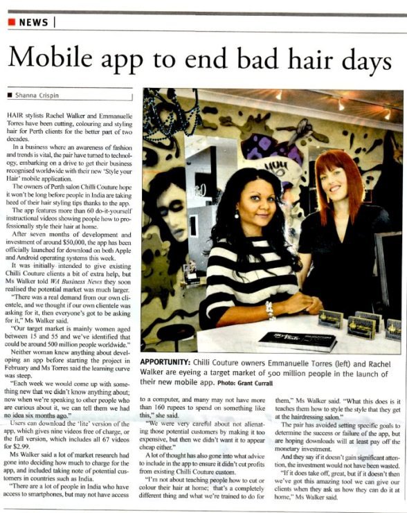 Style Your Hair featured in WA Business Limited